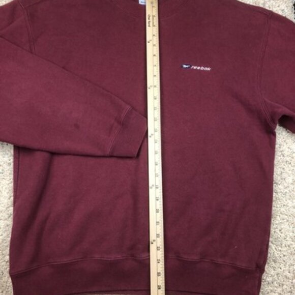 Reebok Crewneck Sweatshirt Classic Logo Men's Size Large Maroon Red Polycotton - Picture 4 of 7
